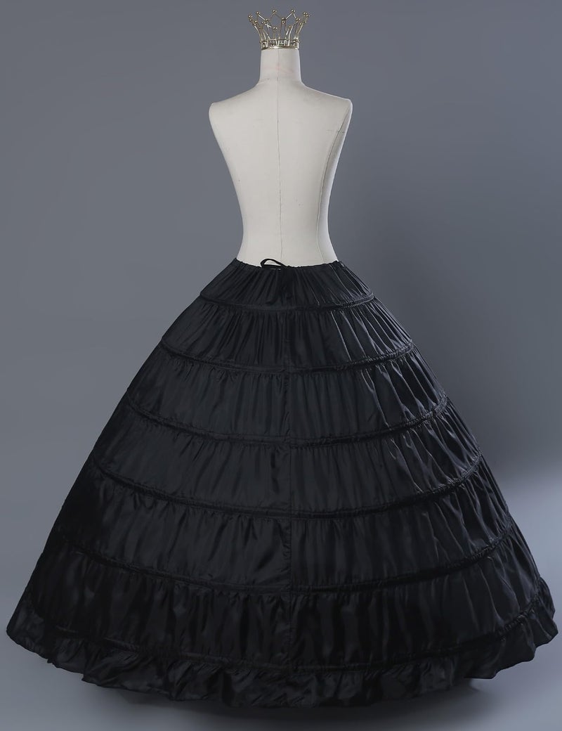 BEAUTELICATE MISSYDRESS Full A-line 6 Hoops Floor-length Bridal Dress Gown Slip Petticoat Black - Image 2